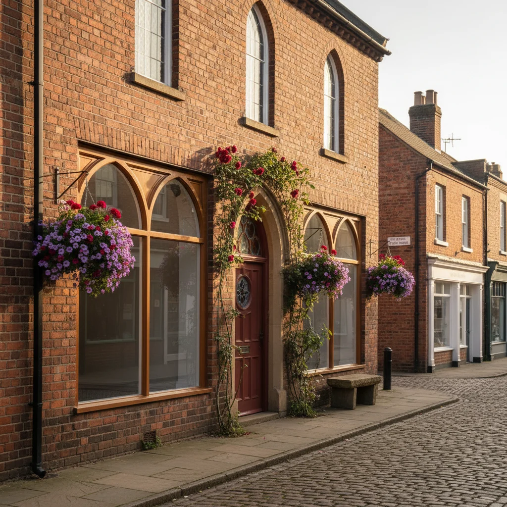 East Midlands brick high-street exterior detail